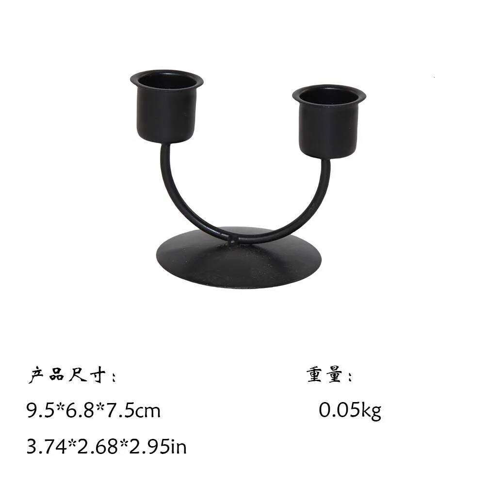 Metal Candle 2 Arm U Shaped Elegant Candlestick Holder for Party Festival Tabletop Banquet Home Decoration H260310