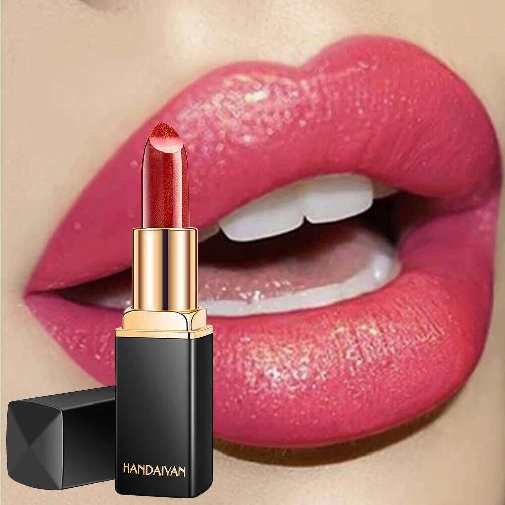 HANDAIYAN nine colors temperature change mermaid Ji shiny metallic pearl gilt color changing lipstick Z260310