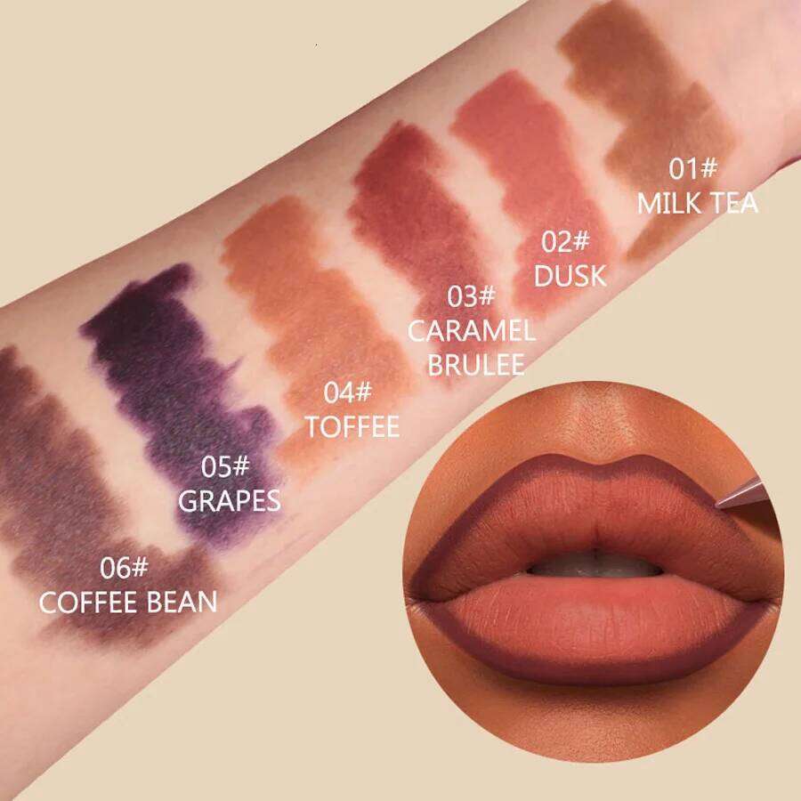 Pointed matte mist long-lasting chocolate lip liner lipstick purple nude red Z260310