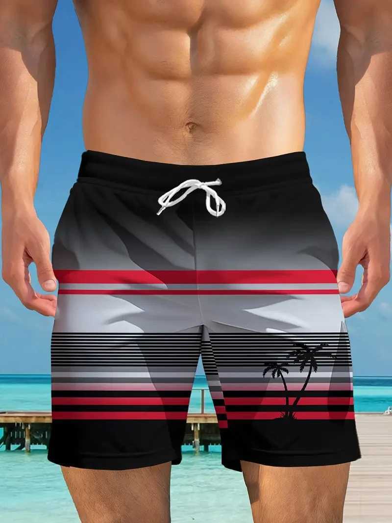 Trendy Palm Tree Pattern Beach Shorts For Men Fashion Summer Holiday Vacation 3D Printed Short Pant Casual Oversized Board Short N260310