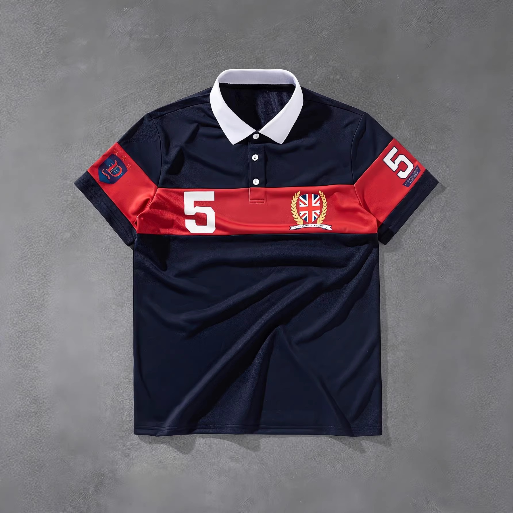 Luxury Brand Designer Clothes Trendy Sporty Style Polo Shirt For Men, Loose Fit, Versatile, Pink And White Color Block Design, Casual And Breathable S