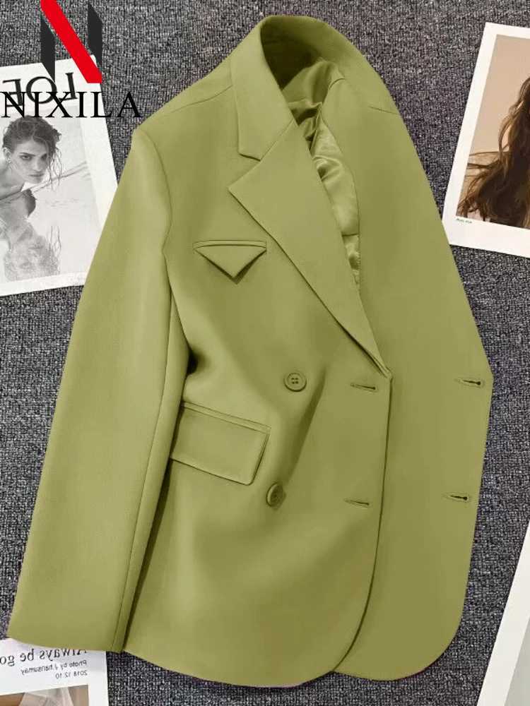 New in Spring Autumn Blazer Woman Chic Elegant Woman Jacket Outerwears Blazers Office Lady Loose Coats Youthful Woman ClothesT260310