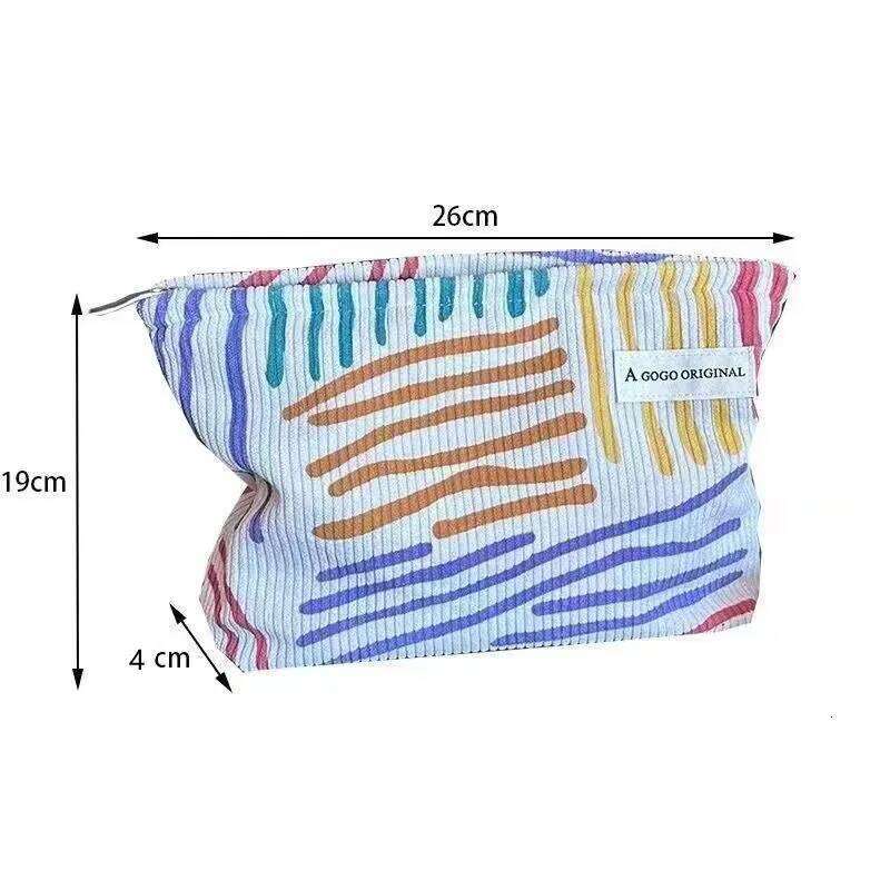Corduroy Women Cosmetic Large Capacity Makeup Storage Travel Portable Organizer Zipper Wash Bag XJ260310