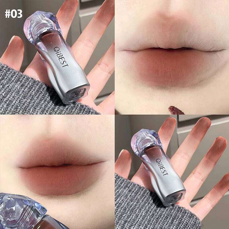 QIBEST Matte Velvet Liquid Lipstick Natural Long-Lasting Highly Pigmented Mud Portable Finish Universal Lip Gloss Makeup Z260310