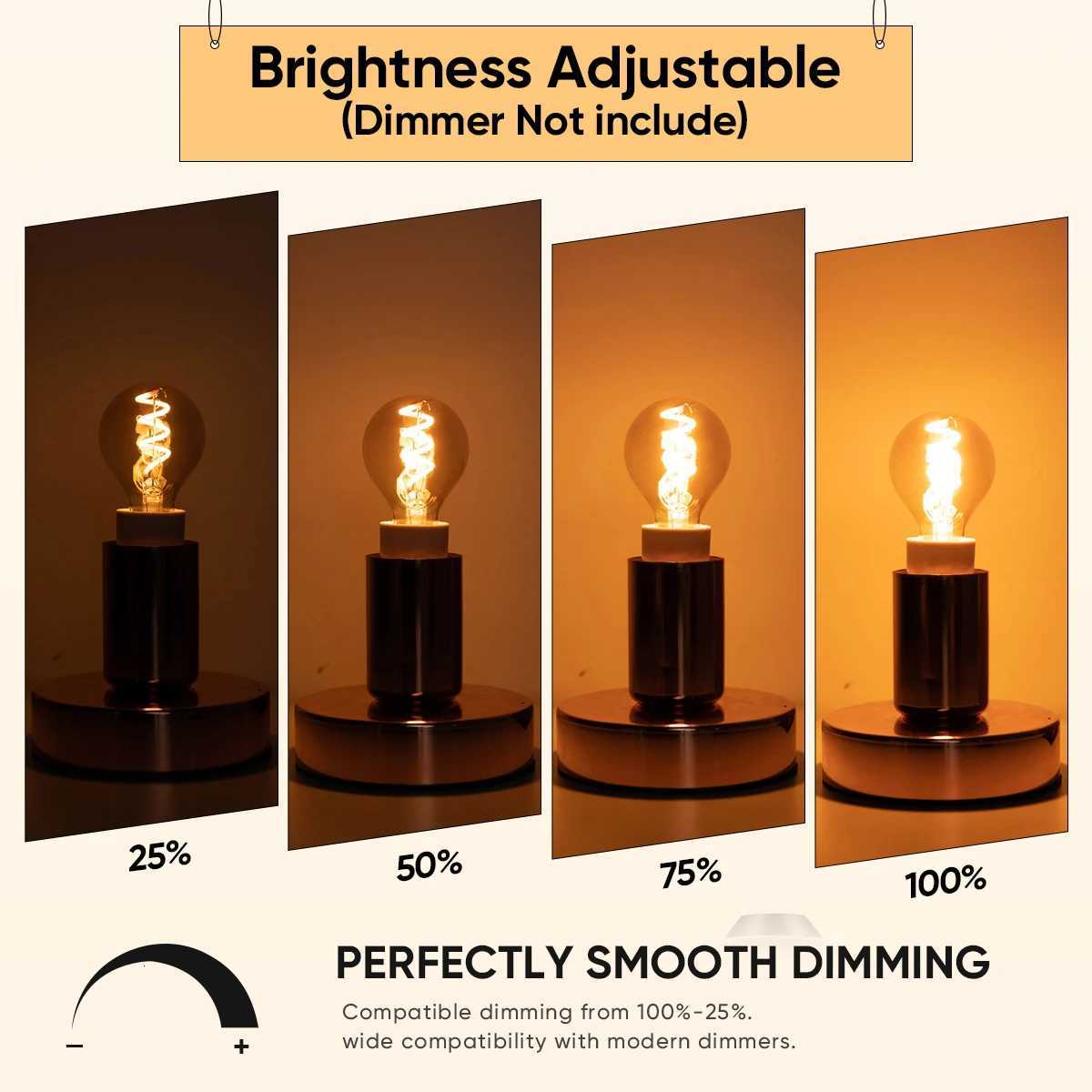 Retro Mini Globe G45 E14 Led Bulb Light 220V 3W Warm White Dimmable Amber Glass Night Lights Pendant Indoor Spiral Filament Lamp H260310