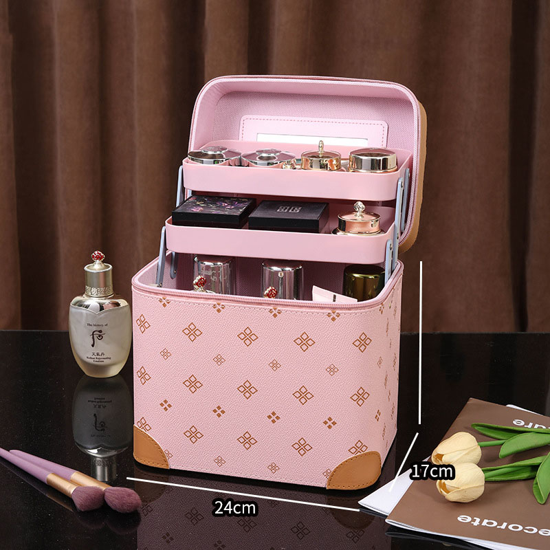 new Free delivery Cosmetic Bags Fashionable and lightweight portable makeup case portable multi-layer storage box