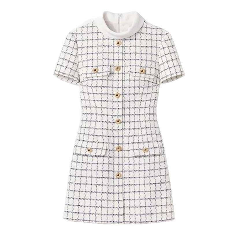 2025 new designer fashion brand elegant plaid short skirt suitable for social celebrities to slim and fashionable