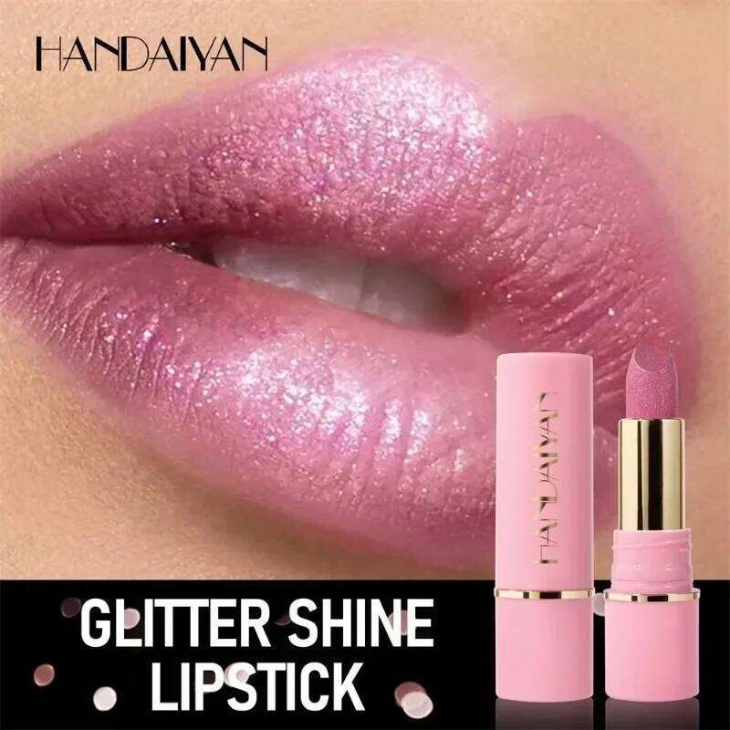 8 Colors Diamond Shimmer Purple Metallic Glitter Pearlescent Lip Tint Long Lasting Waterproof Lipstick Makeup Cosmetics Z260310