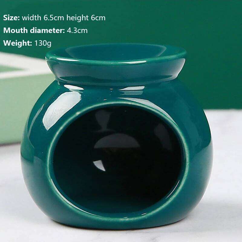 Porcelain Aroma Burner Essential Oil Furance Mini Candle Holder Solid Color Ceramic Crafts Fragrance Item Living Room Home Decor H260310