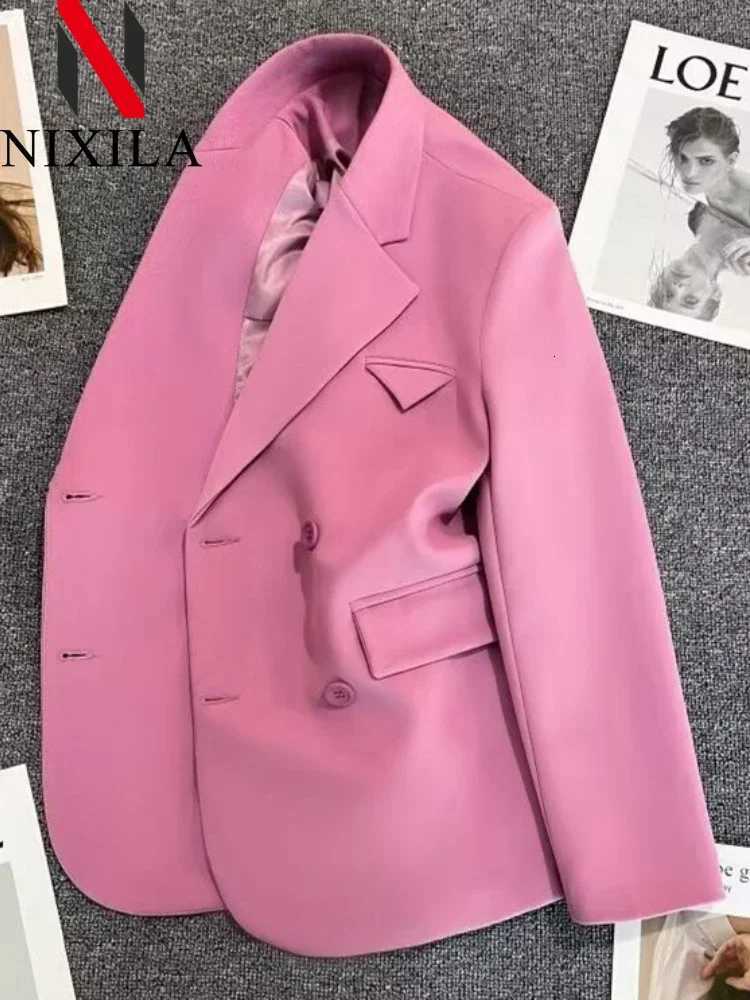 New in Spring Autumn Blazer Woman Chic Elegant Woman Jacket Outerwears Blazers Office Lady Loose Coats Youthful Woman ClothesT260310