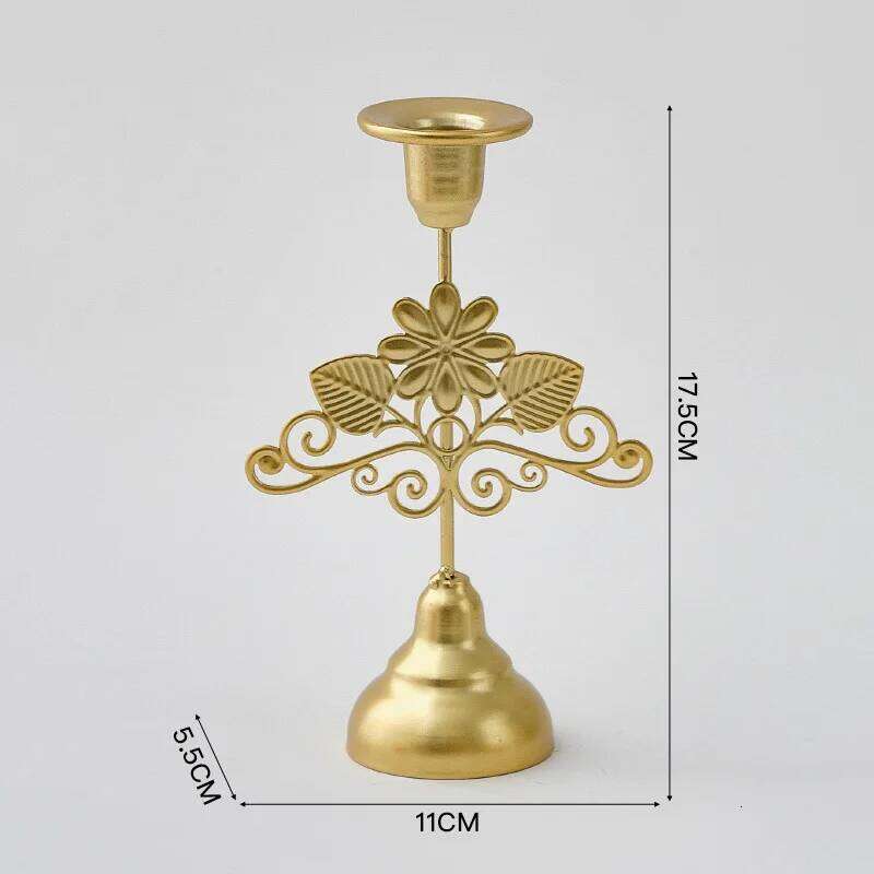 1 Piece Retro Butterfly Flower Iron Candlestick Romantic Candlelight Dining Table Decoration H260310