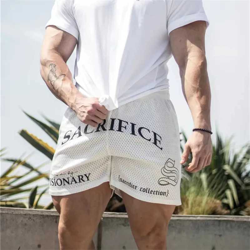 2024 Zomer Heren Short Nieuwe Heren 2 In 1 Sport Korte Casual Shorts Hiphop Fitness Snel Droog Ademende Dubbeldeks Shorts N260310
