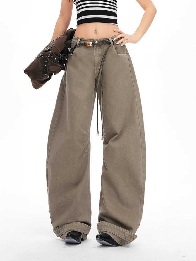 Jeans for Women Y2K Vintage High Waisted Jeans Straight Streetwear Casual Loose Large Size Wide Leg Denim Pants M260310
