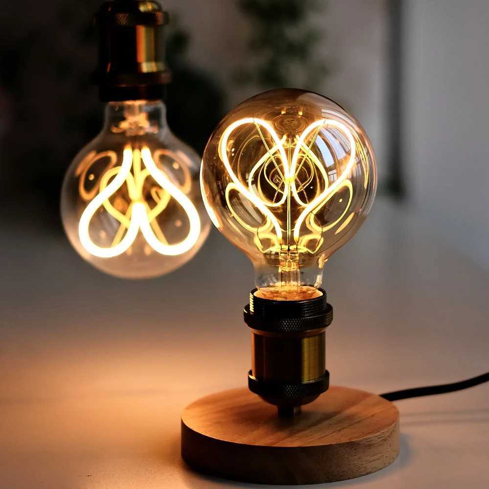 TIANFAN Vintage Led Bulb G95/G30 Edison Bulb 4W Dimmable 220V 110V E26 E27 Heart Filament Decorative Light Bulb Yellow Warm H260310