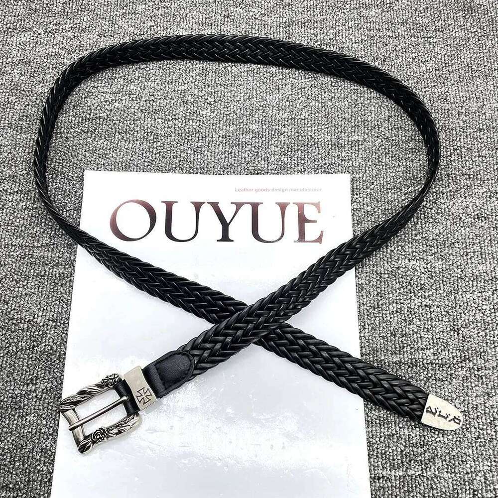 Fashion Erd Cross Melancholic Second-generation Design High Quality Braided Punk Belt for Men Women H260310