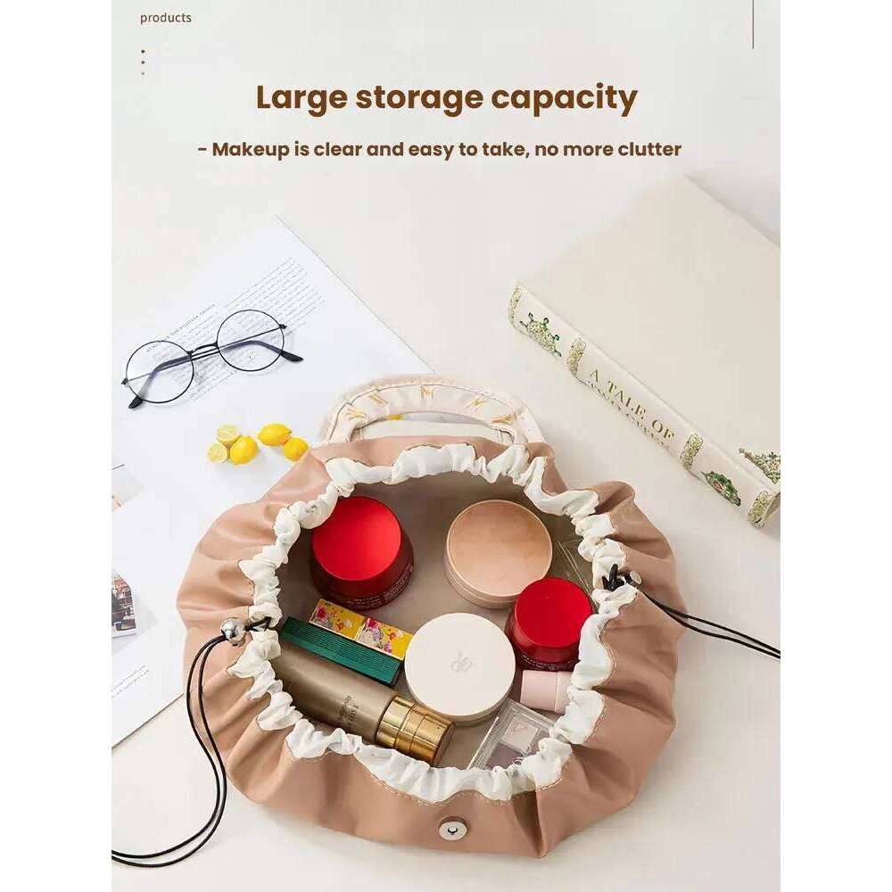 1PC Autumn and Winter New Ladies' lazy drawstring makeup portable waterproof travel toiletries bag, hand-held storage bag XJ260310