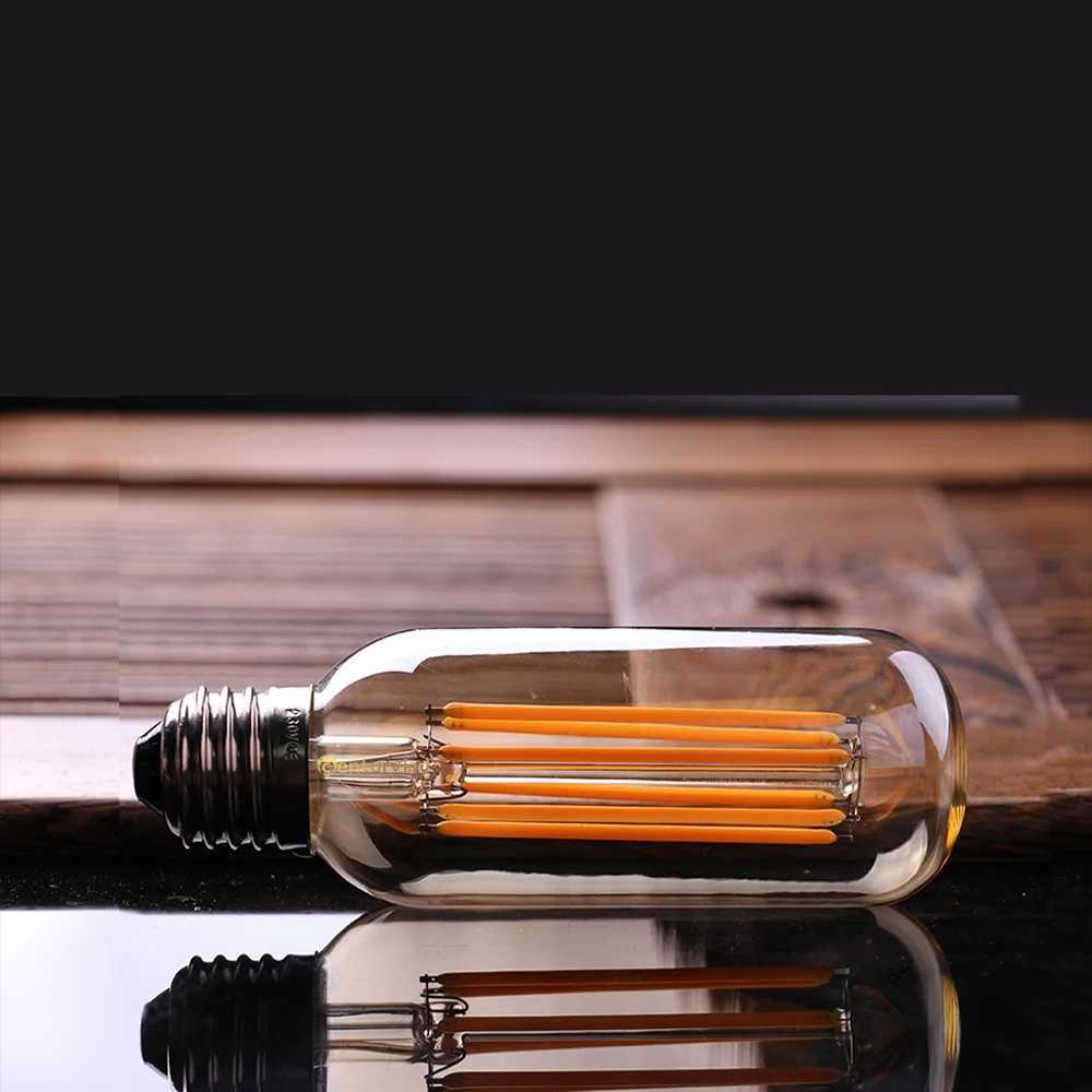 Vintage T45 Dimmable LED Long Tube Bulb 6W E27 110V 220V 2200K Warm Yellow Filament Tubular Lamp For Chandelier Pendant Lighting H260310