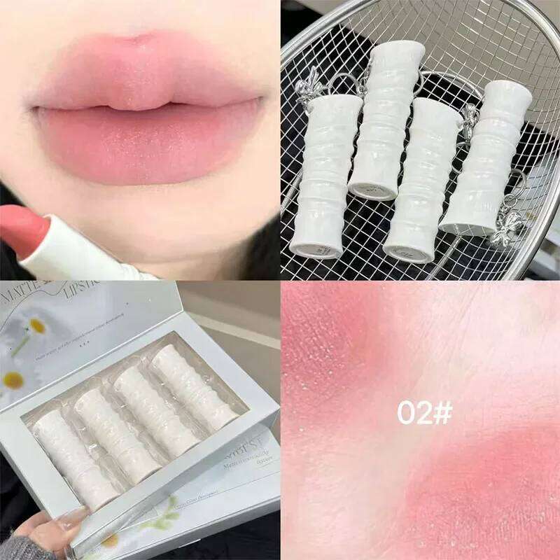 New Matte Nude Brown Waterproof Soft Mist Lip Stain Long Lasting Lipstick Korean Cosmetics Colorful Shiny Lips Makeup Z260310