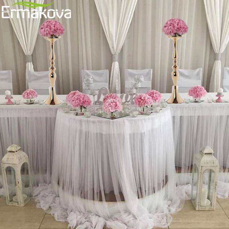 ERMAKOVA Candle Holders Stand Column Candlestick Event Road Lead Flower Vase Rack Table Wedding Centerpieces Party Dinner Decor H260310