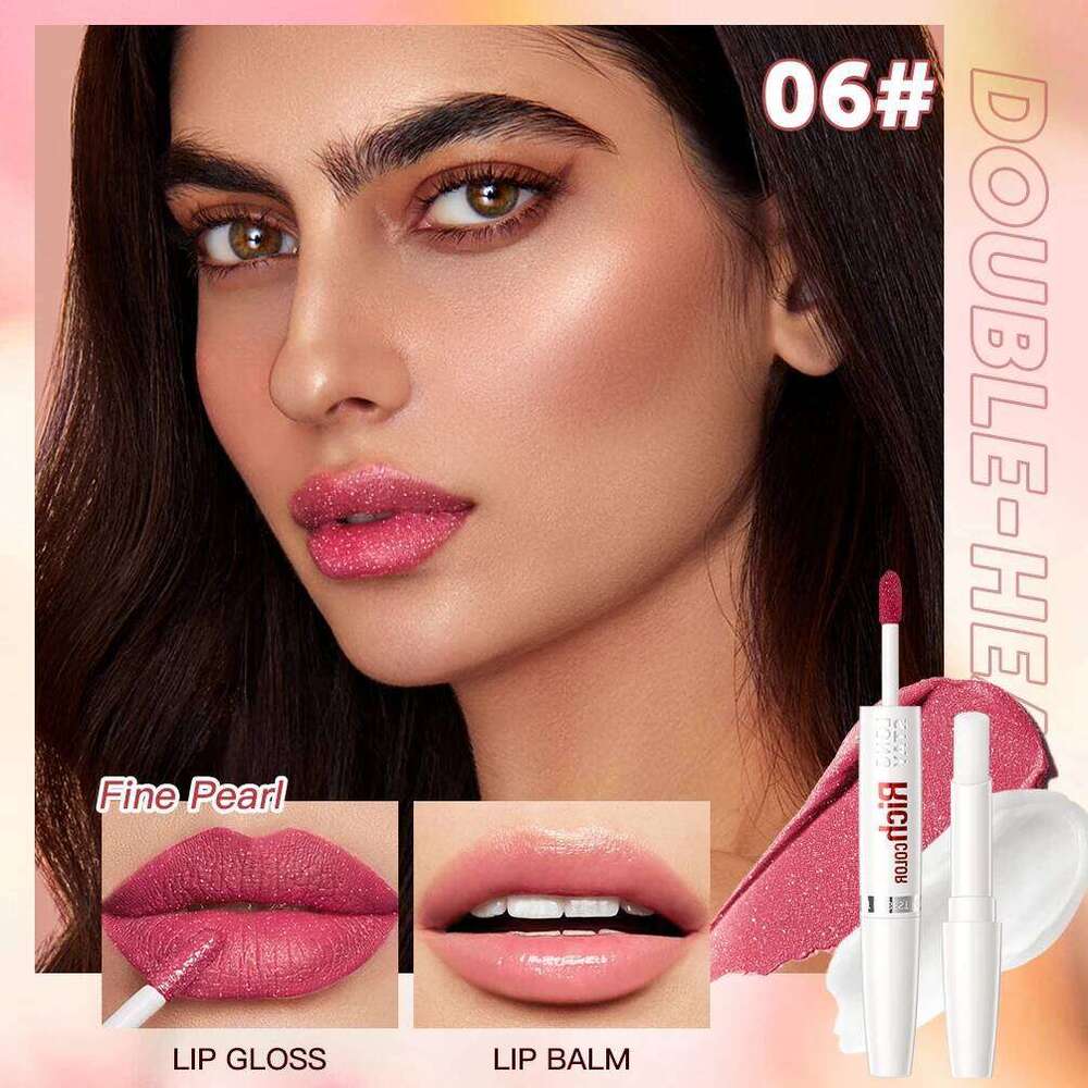 8 Colors Matte Liquid Lipstick Lipgloss Waterproof Double Head Balm Anti-Cracking Moisturizing Makeup Plumper Lip Cosmetics Z260310