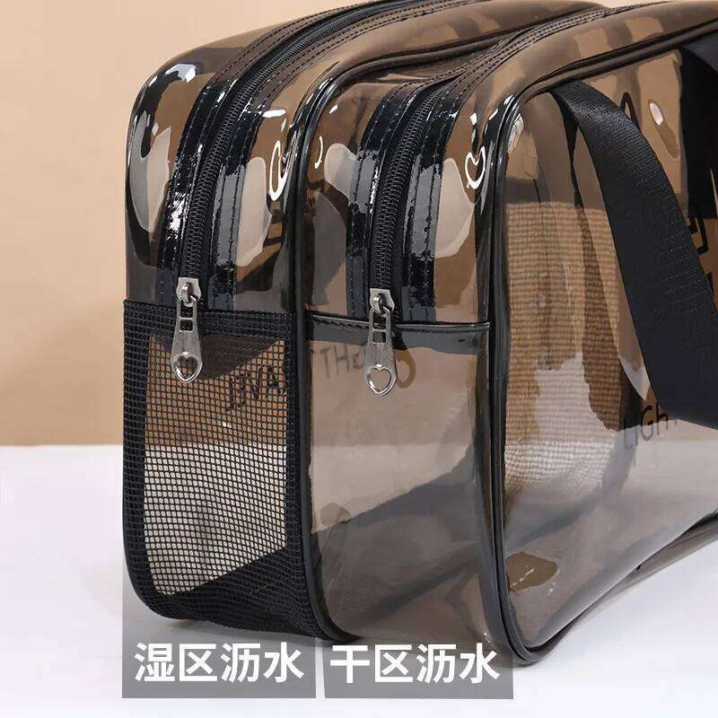 New Transparent Cosmetic PVC Women Double-layer Makeup Beauty Case Travel essentials cosmetic organizer Storage Wash Bag XJ260310