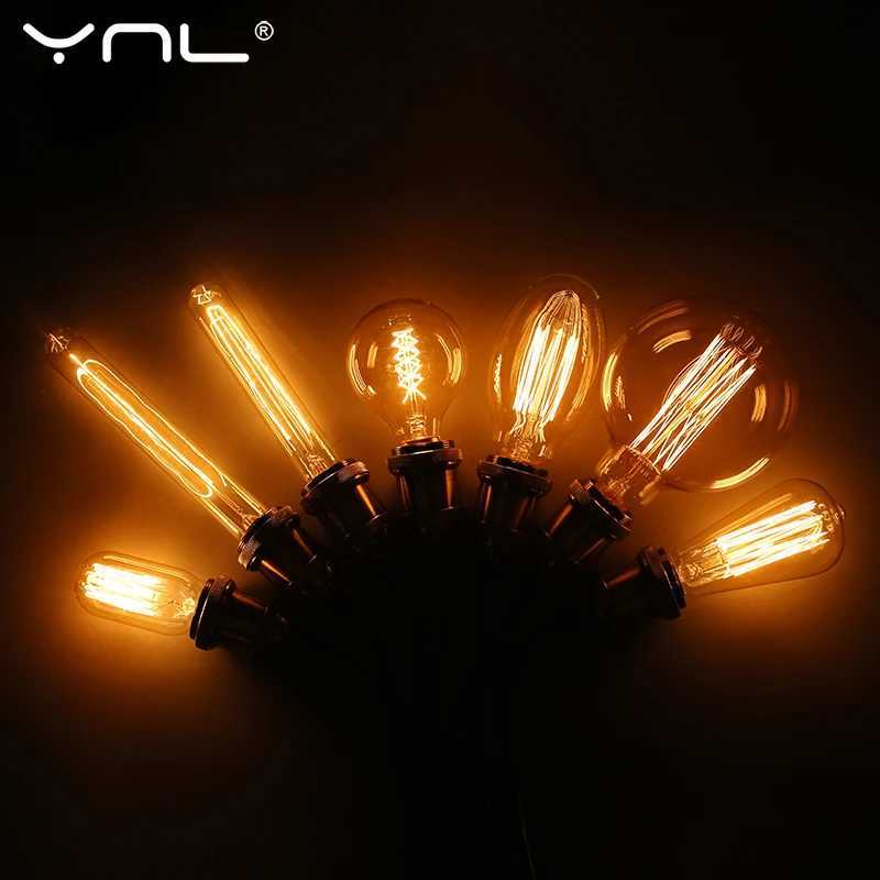 Retro Edison Bulb E27 220V 110V 40W ST64 G80 G95 T10 T45 Dimmable Ampoule Vintage Light Bulb Filament Incandescent Edison Lamp H260310