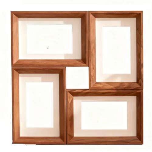 Composite Four Square Photo Frame Designed for Wall or Tabletop Display with Wood Material and Creative Layout Options H260310 - view 4