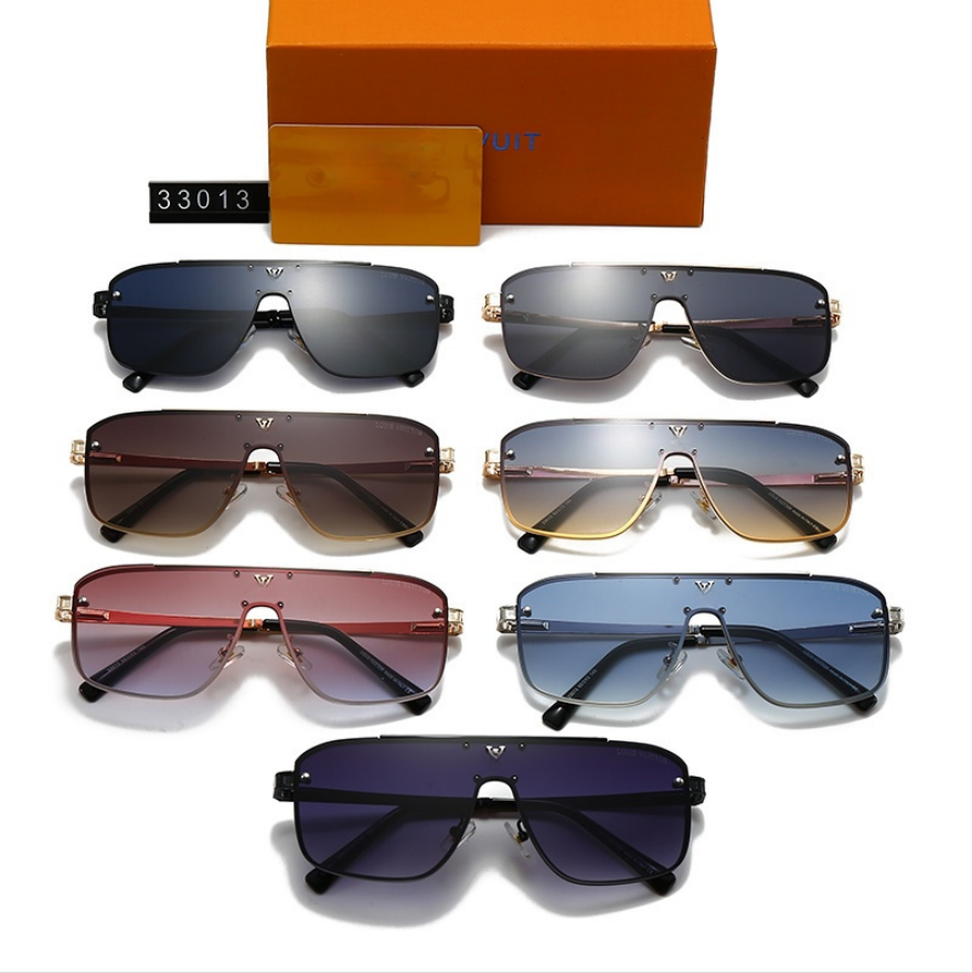 Oversized Pilot Sunglasses Men Women 2026 Fashion Rimless Gradient Lens UV400 Protection Luxury Metal Frame Trendy Shades Eyewear with Case Gift box