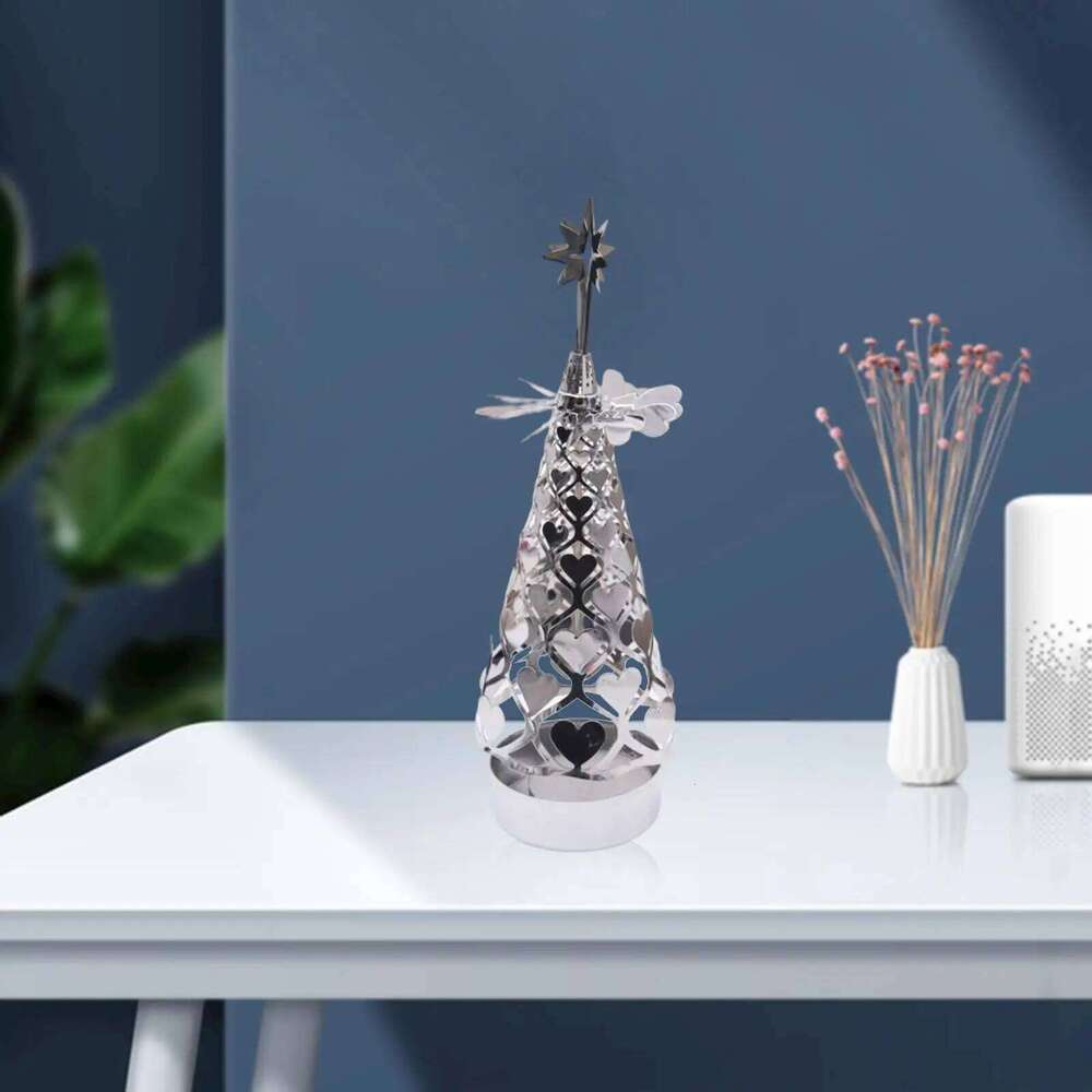 Metal Tealight Holder Spinner Rotating Turning Candle Stick H260310