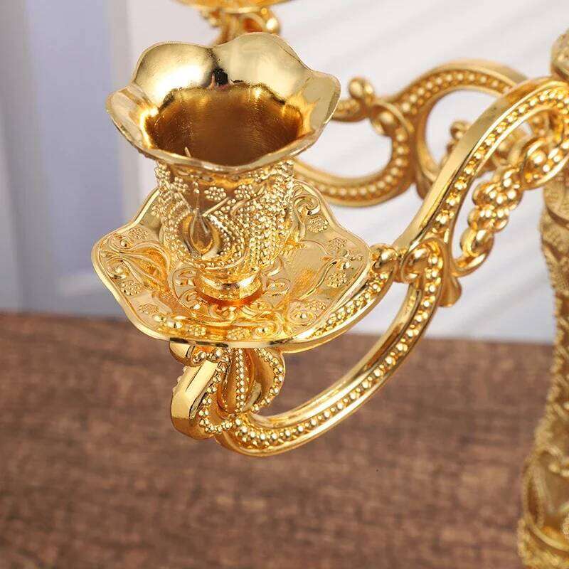 Metal Holders Luxurious Gold Silver Candlestick Party Tabletop Candle Stand Wedding Delicate Candelabra Home Decoration H260310