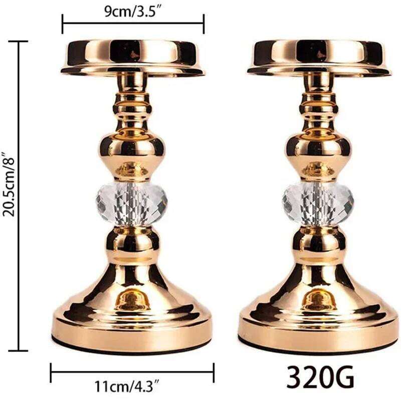 PEANDIM European Golden Crystal Candle Holders Church Decorative Candlestick Romantic Wedding Party Candelabros Decoration H260310