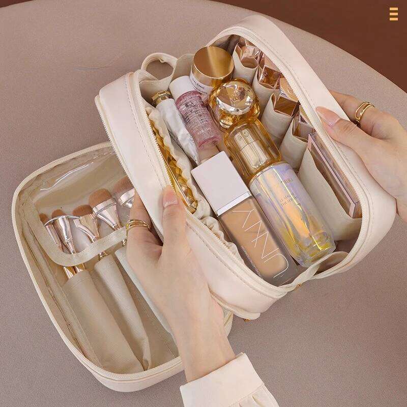 New Double Layer Cosmetic Bag Ladies Pencil Case Portable Large Capacity makeup bag Travel Essentials Cosmetics Organizer XJ260310