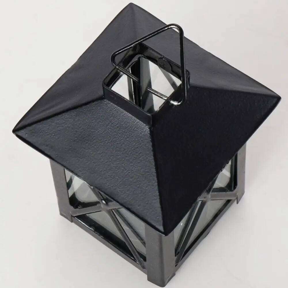 Creative Black European Holder Exquisite Handmade Iron Wind Lamp Stable Outdoor Candle Lantern Home H260310