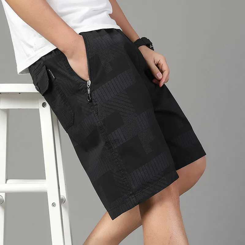 Big Size Mens Casual Shorts Summer Light Weight Shorts Outdoor Sports Cool Breathable Beach Relaxed Fit Cotton Cargo Shorts N260310