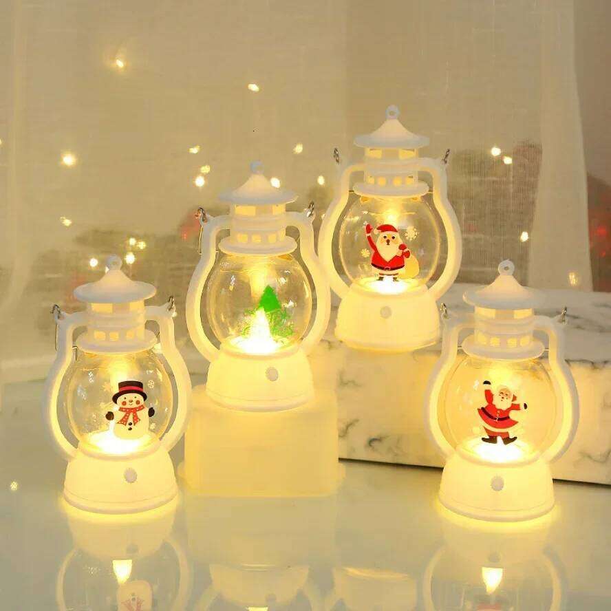 2026 Ornaments with Battery LED Lantern Light Santa Claus Merry Christmas Decorations for Home Xmas Navidad Noel Gift H260310