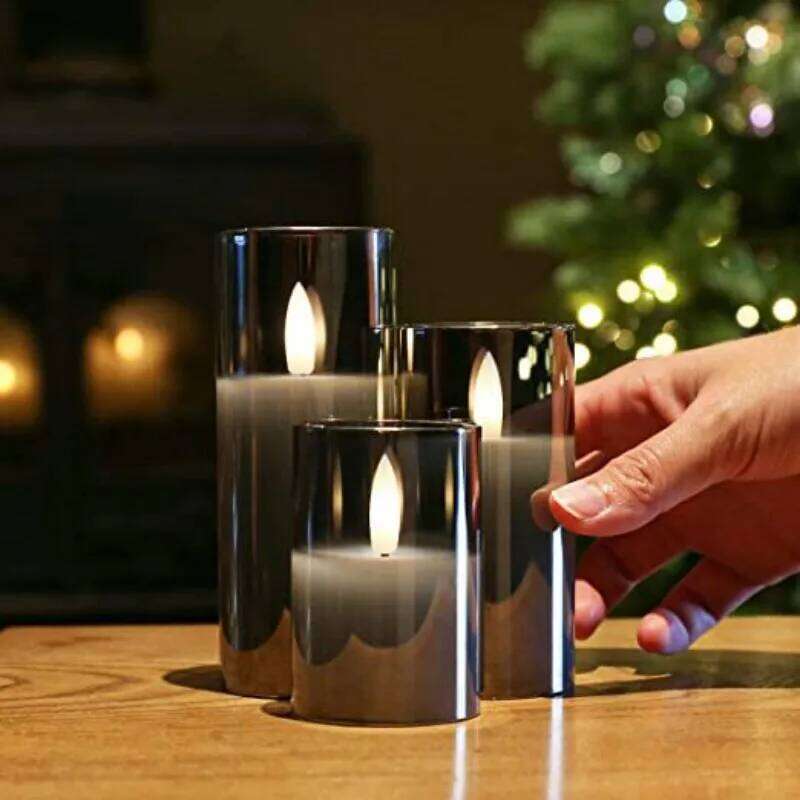 Glass Led LED Candles With Remote Control Flickering Flame Electronic Candlelight Wedding Christmas Decoration Lamp Candlestick H260310