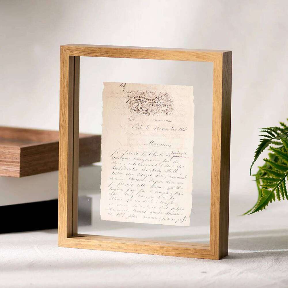 Wood Specimen With Real Glass Frame,Picture For Wedding Picture Frame Desktop Photo Decor H260310 - view 4