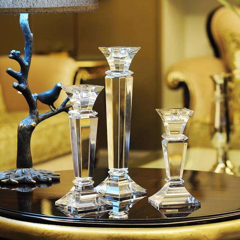 Nordic Luxury Crystal Glass Candle Holder, Romantic Wedding Table Centerpieces, Decor Candelabra, Coffee, Home Decoration H260310