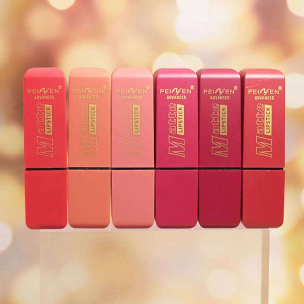 Matte Set 6 Colors, Multi-Finish, Long Lasting Moisturizing and Waterproof Non-Stick Cup Lipstick for Festival Gift Z260310