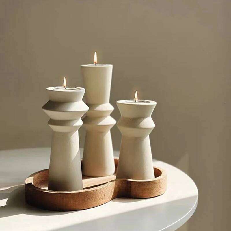 Ceramic Candle Holders, Nordic Art Candlestick Romantic Christmas Wedding Table Home Decoration, Photography Props H260310