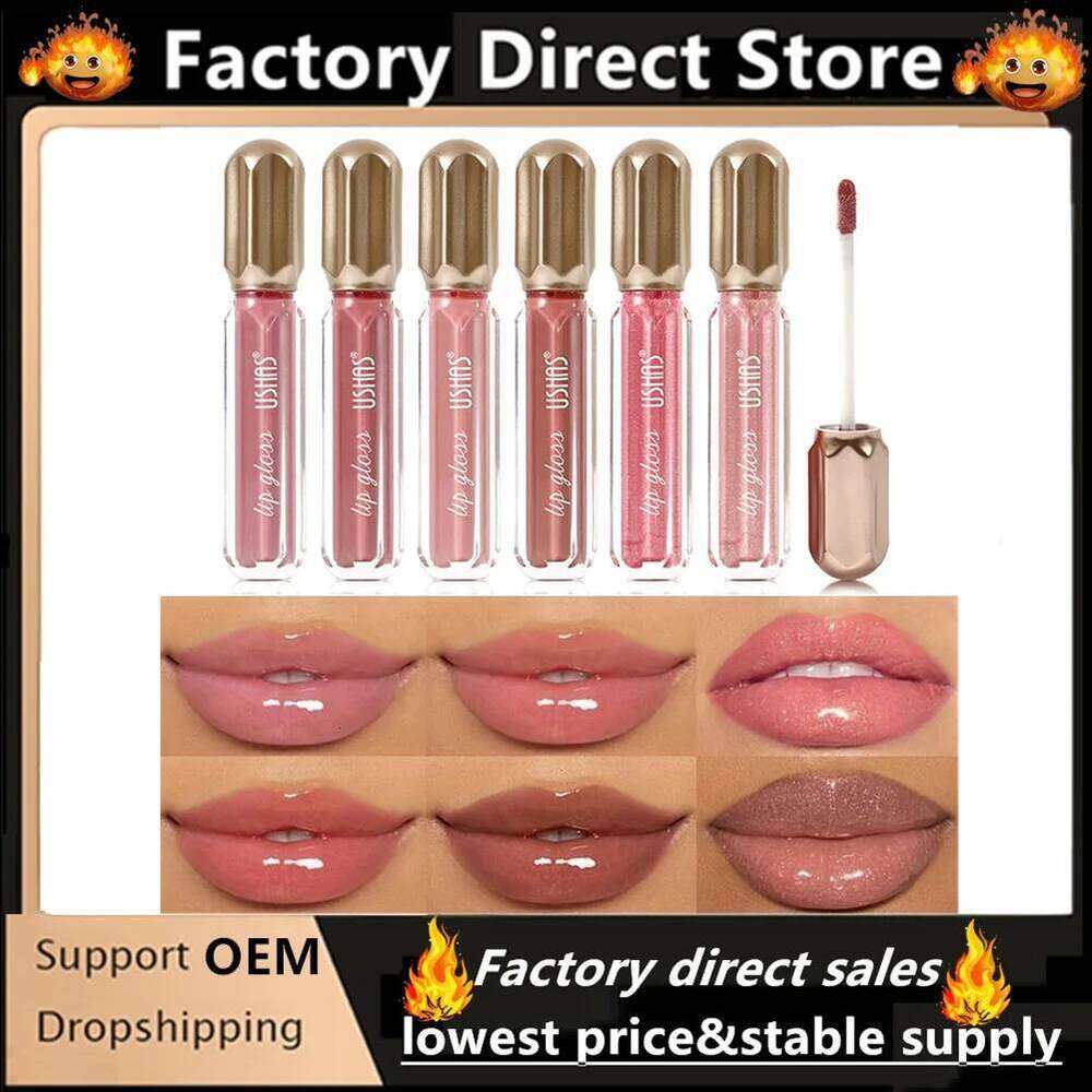 1/6Pcs Mirror Pearl Waterproof Long Lasting Moisturizing Lipstick Shine Glitter Lip Gloss Women Makeup Cosmetics Z260310