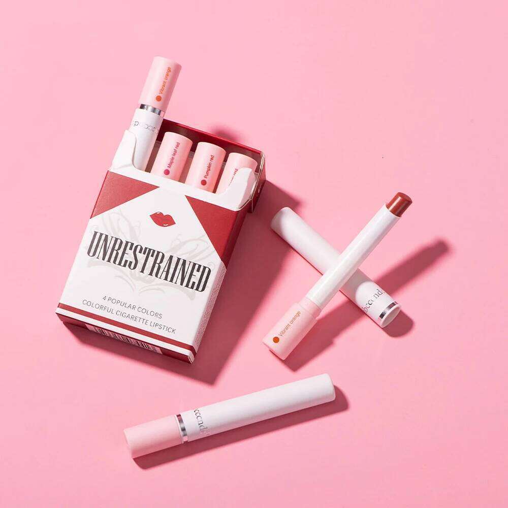 Colors Cigarettes 4 Lasting Stick Waterproof Pack Lip Set Long Matte Transparent Lipstick Valentine's Day Gift Z260310