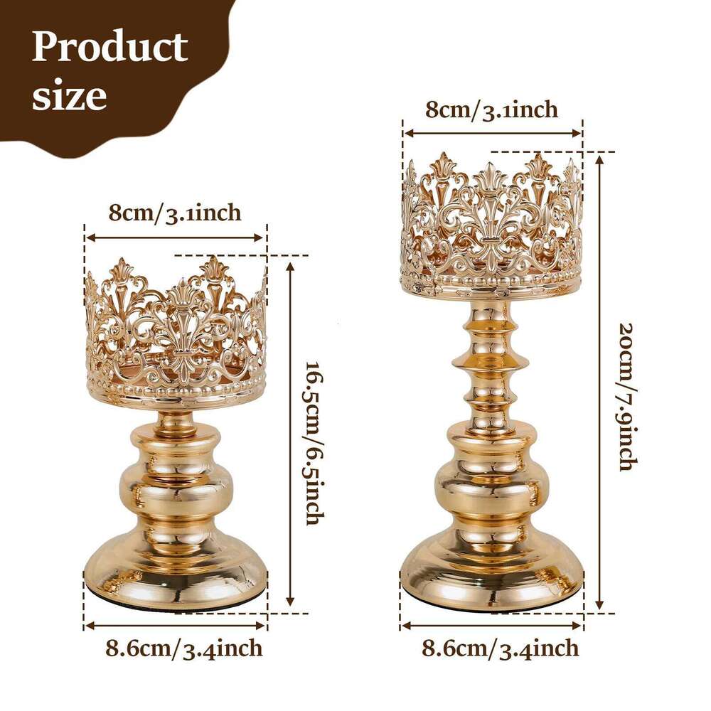 Iron Craft Decoration Hollow Pattern Design Easy to Clean Match Candlestick for Restaurants H260310