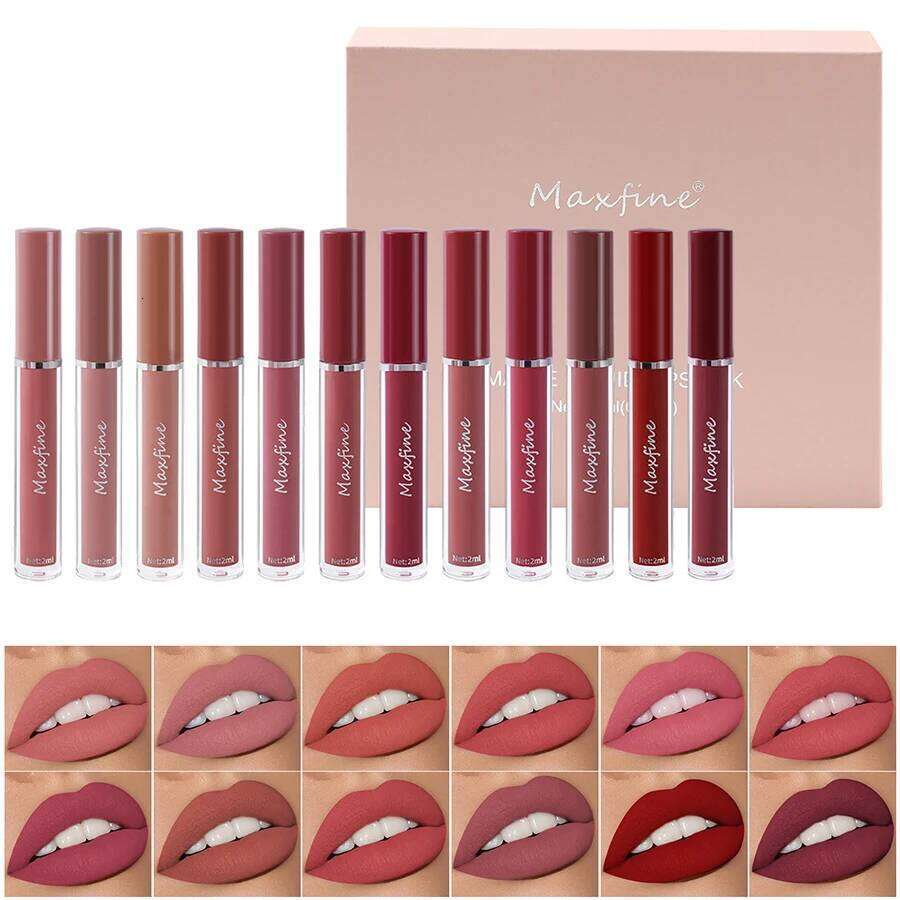 Matte 6 Color Smooth And Lasting Display Lip Gloss Waterproof Moisturizing Lipstick Holiday Gift Box Set Z260310