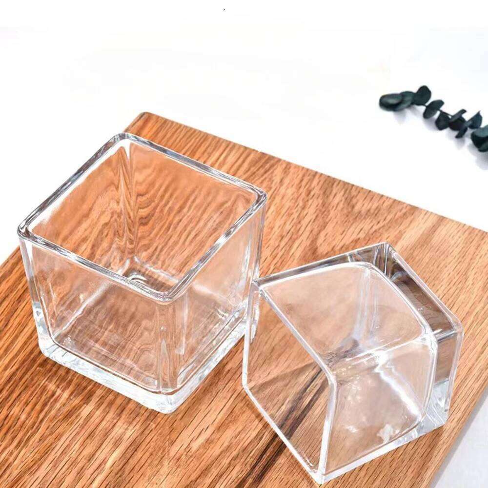 Geometry Square Candlestick Incense Making Candles Jar Supplies Transparent Glass Home Bedroom Desktop Decor DIY Tea Cup Gifts H260310
