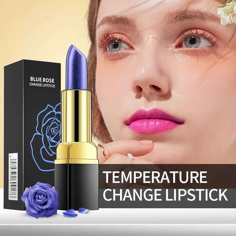 Blue Rose Lip Temperature Color Changing Natural Long Lasting Waterproof Lipstick Cosmetics Woman Makeup Z260310