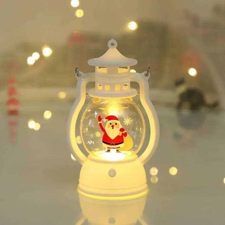2026 Ornaments with Battery LED Lantern Light Santa Claus Merry Christmas Decorations for Home Xmas Navidad Noel Gift H260310