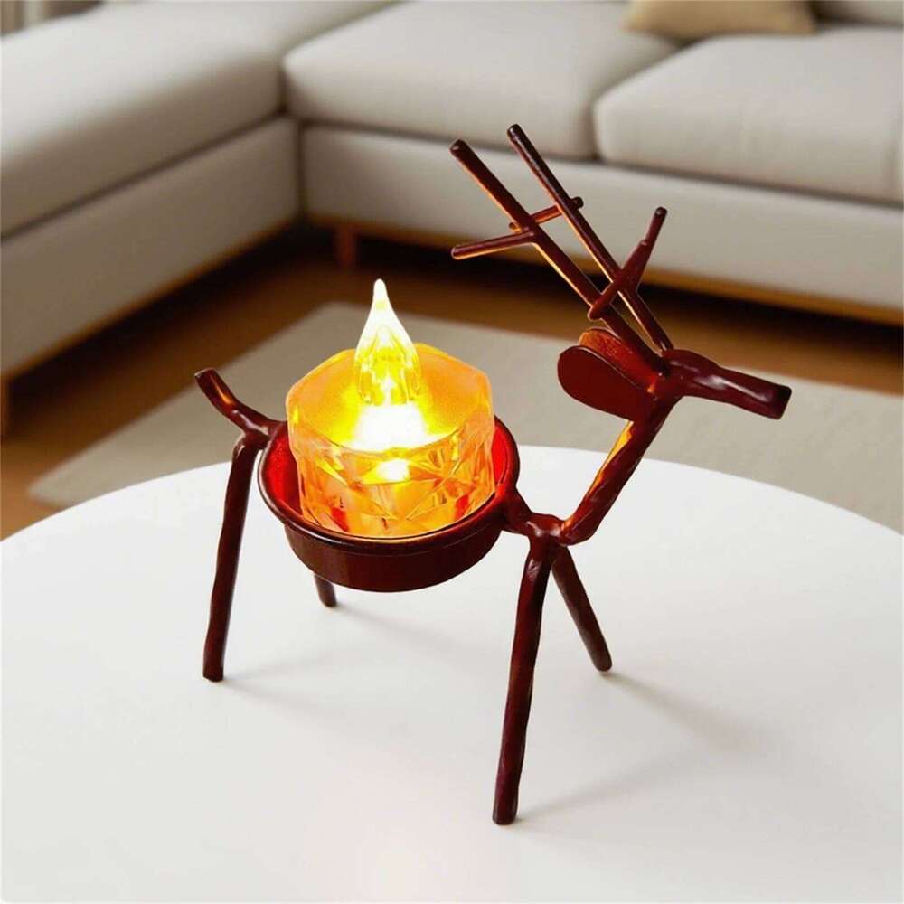 Exquisite Ornament Leaf Shape Vintage Candlestick Durable Iron Candle Holder For Christmas Halloween Home Decors H260310