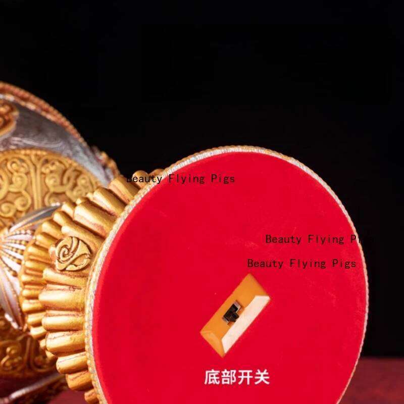 1pc Resin Rechargeable Candle Holder Tibetan Electronic Butter Lamp Buddhist Table Centerpiece Simulated Flame Home Decorative H260310