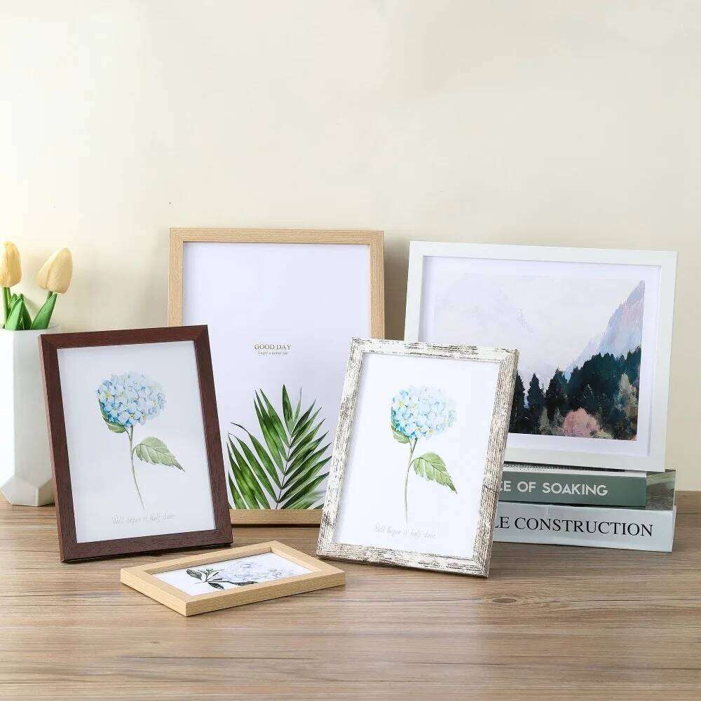 Wooden Wall Hanging 10X15 15X20 20X25cm A4 Wood Picture Frame Stand For Pictures Photo Decor Commemorative Gift H260310 - view 5